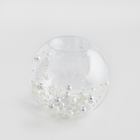 Świecznik Eier pearl z motywem geometrycznym