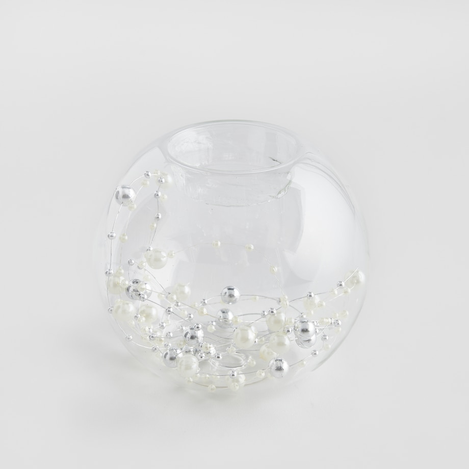 Świecznik Eier pearl z motywem geometrycznym