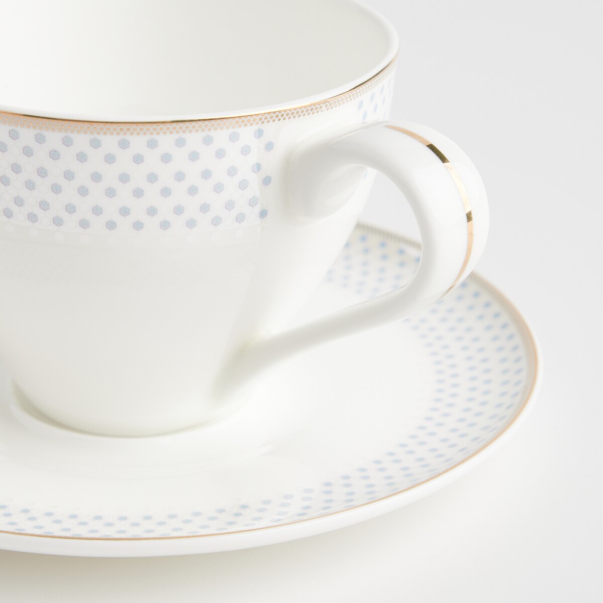 Filiżanka Ze Spodkiem Cadena z motywem geometrycznym