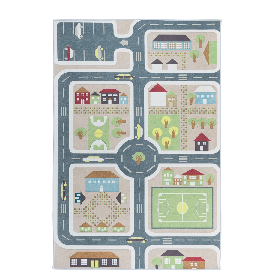 Dywan dziecięcy Ulice 100x150 cm e-floor szary