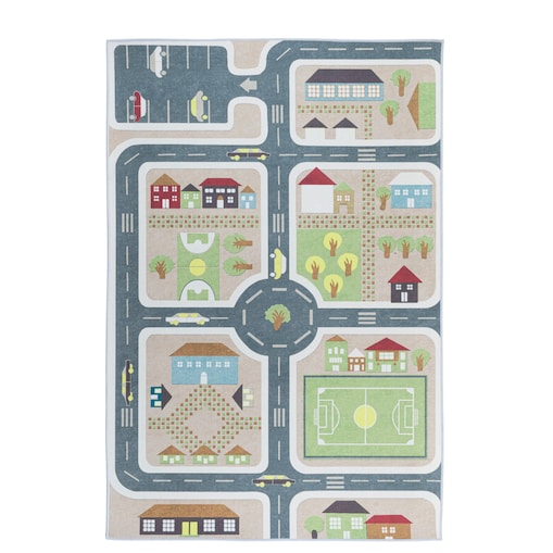 Dywan dziecięcy Ulice 100x150 cm e-floor szary
