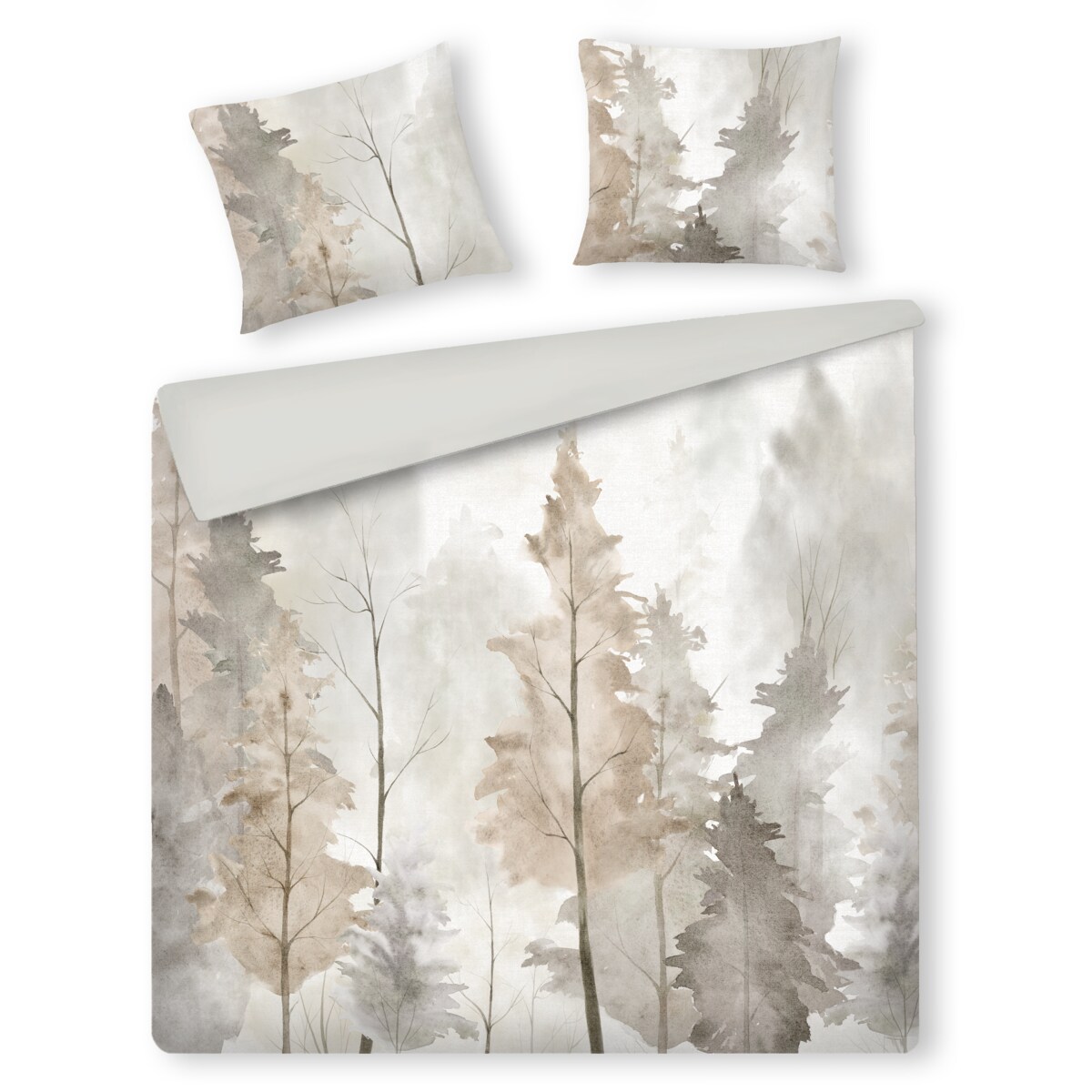 Pościel z bawełny satynowej Velrano 200x220 cm z motywem liściastym