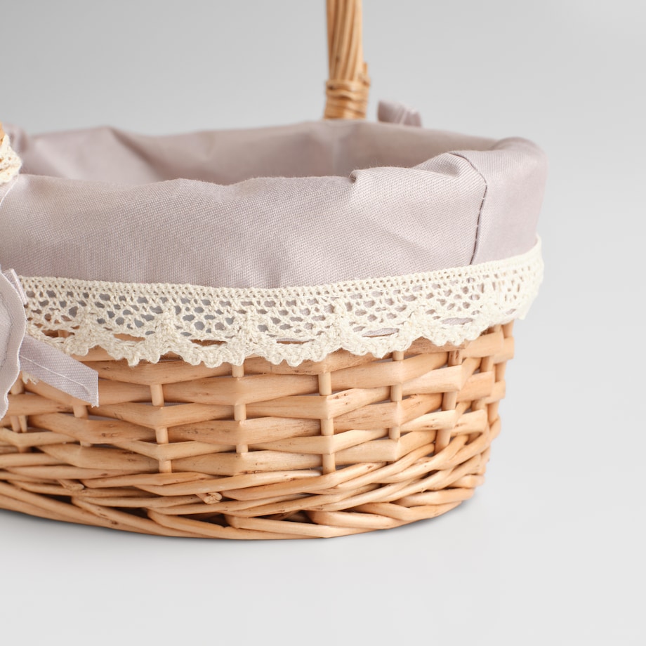 Koszyk z rączką Harti 18x24 cm z motywem serca