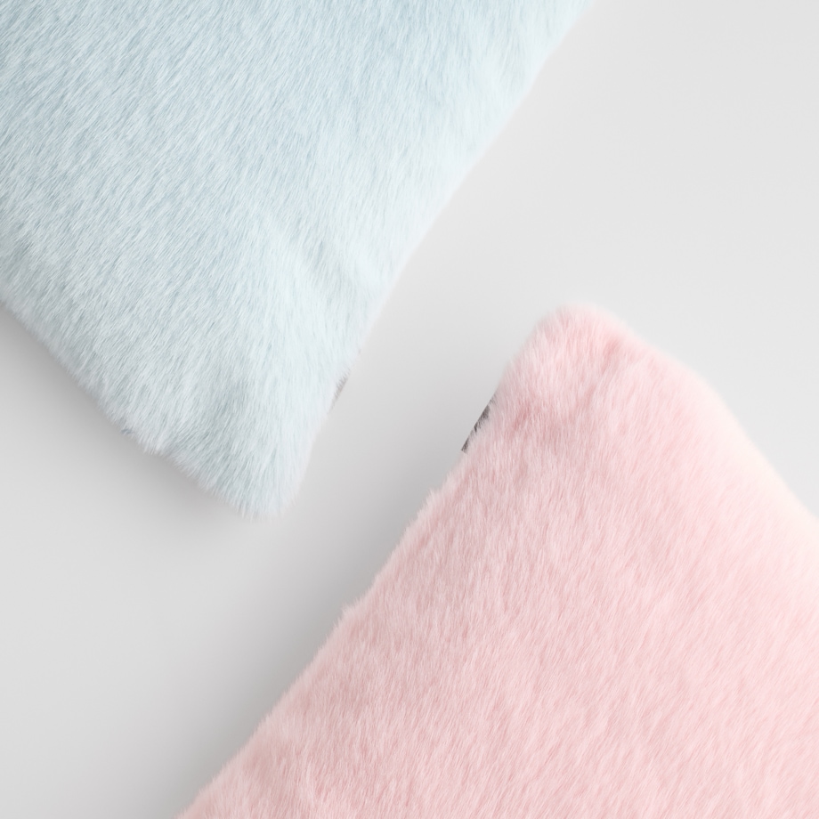 Poszewka Futrzana Molinio 45x45 cm w kratę