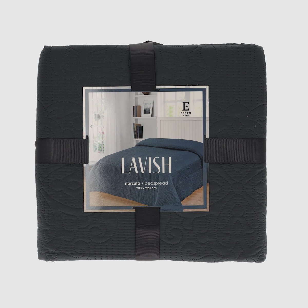 Jednokolorowa narzuta na łóżko z wytłoczonym wzorem Lavish 200x220 cm