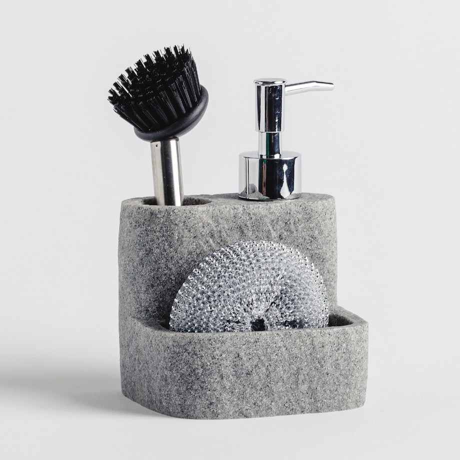 Kitchen Dispenser With Brush And Space For Sponge granisso 