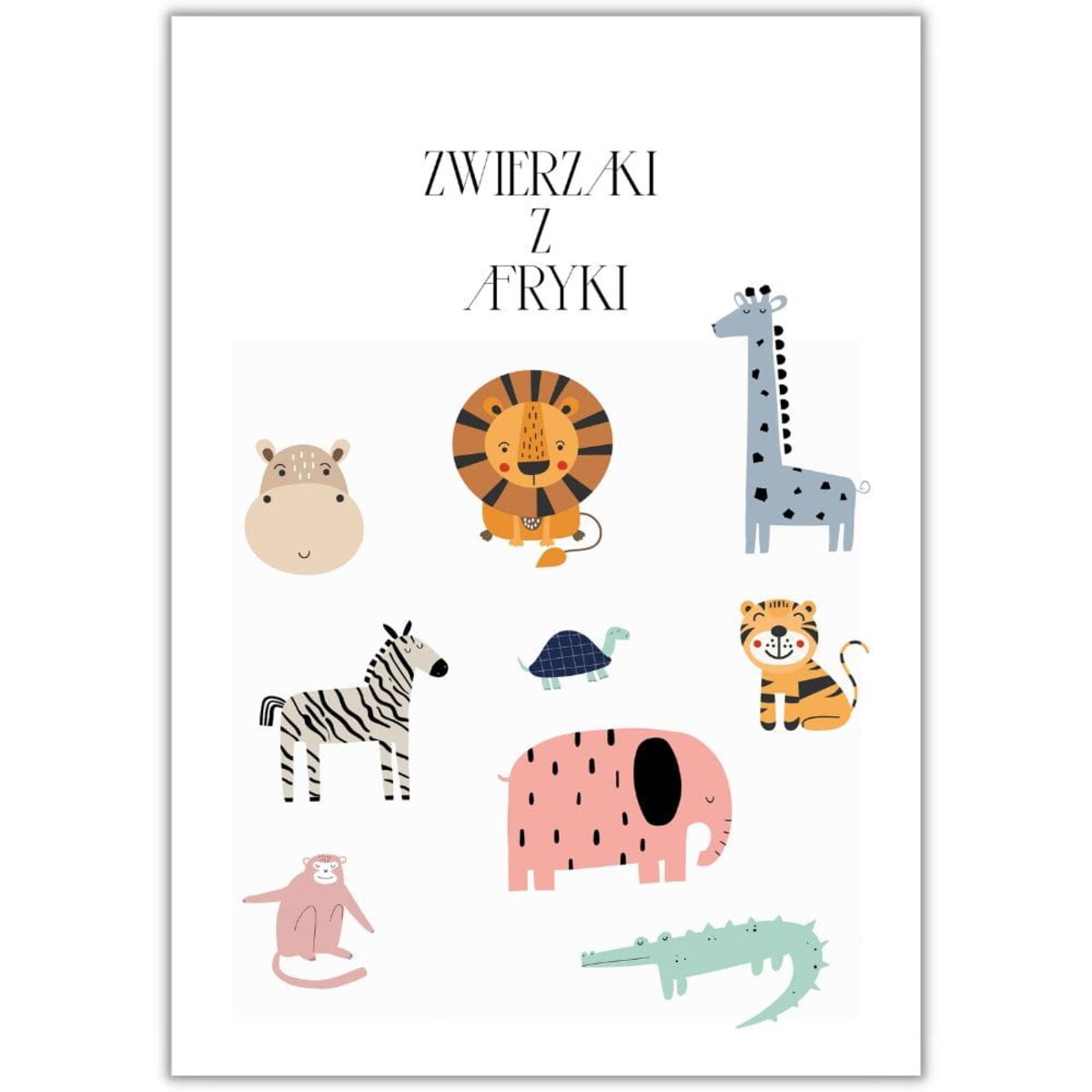 plakat zwierzaki z afryki 30x40 cm