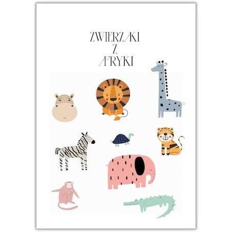 plakat zwierzaki z afryki 30x40 cm