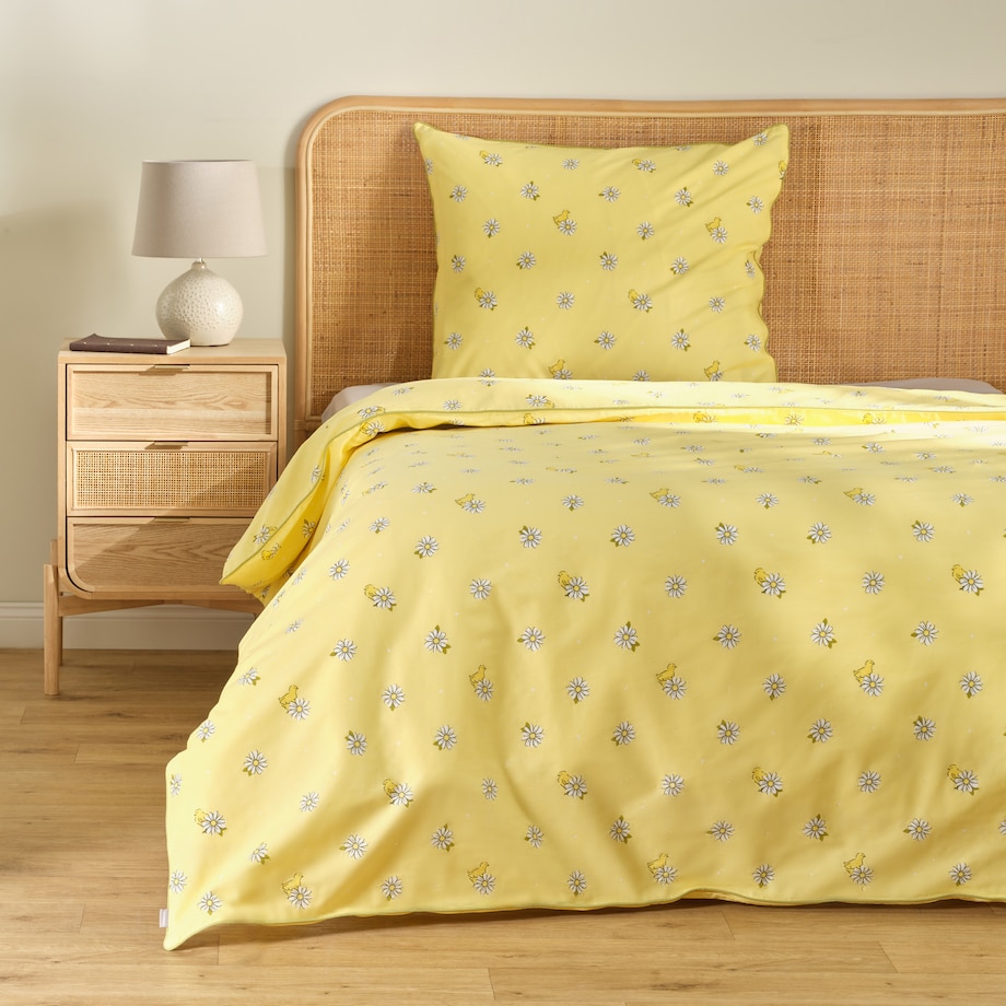 Pościel bawełniana z lamówką Diloso 140x200 cm z motywem kwiatowym