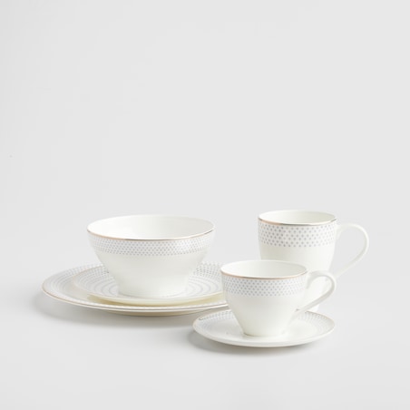 Filiżanka Ze Spodkiem Cadena z motywem geometrycznym