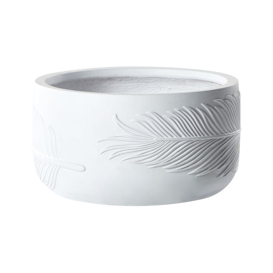 Doniczka okrągła 43 x 43 x 23 cm złamana biel FTERO