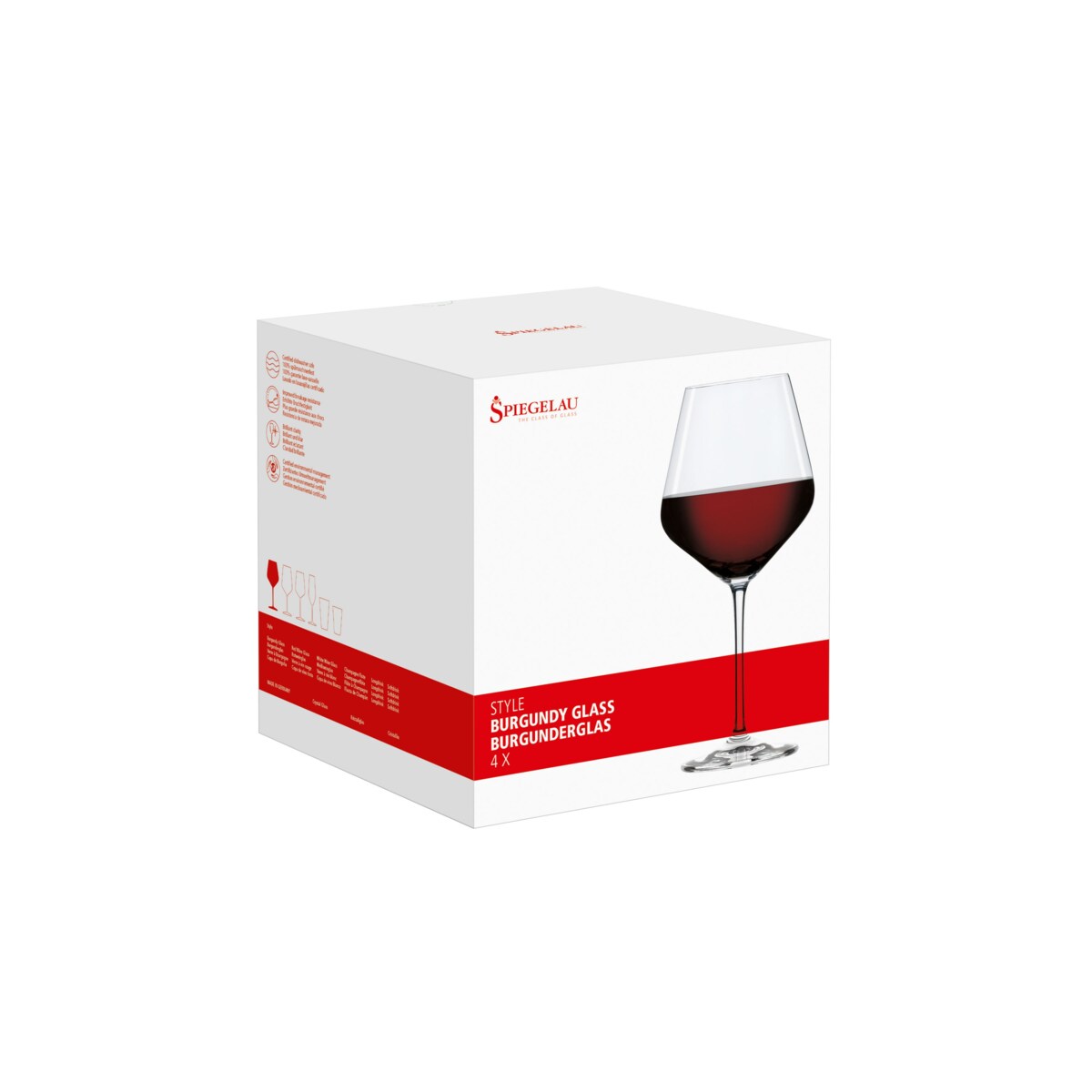 Komplet 4 Kieliszków Do Wina Czerwonego Style