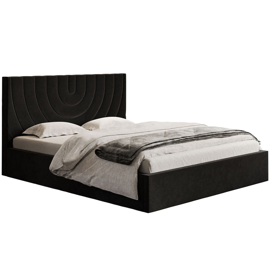 Łóżko do sypialni 180x200 OLDO 6 tapicerowane, dwuosobowe- czarne