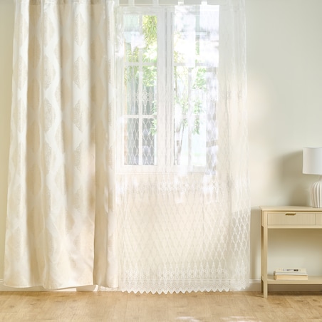 Firana haftowana Bella 140x250 cm z motywem arabeski