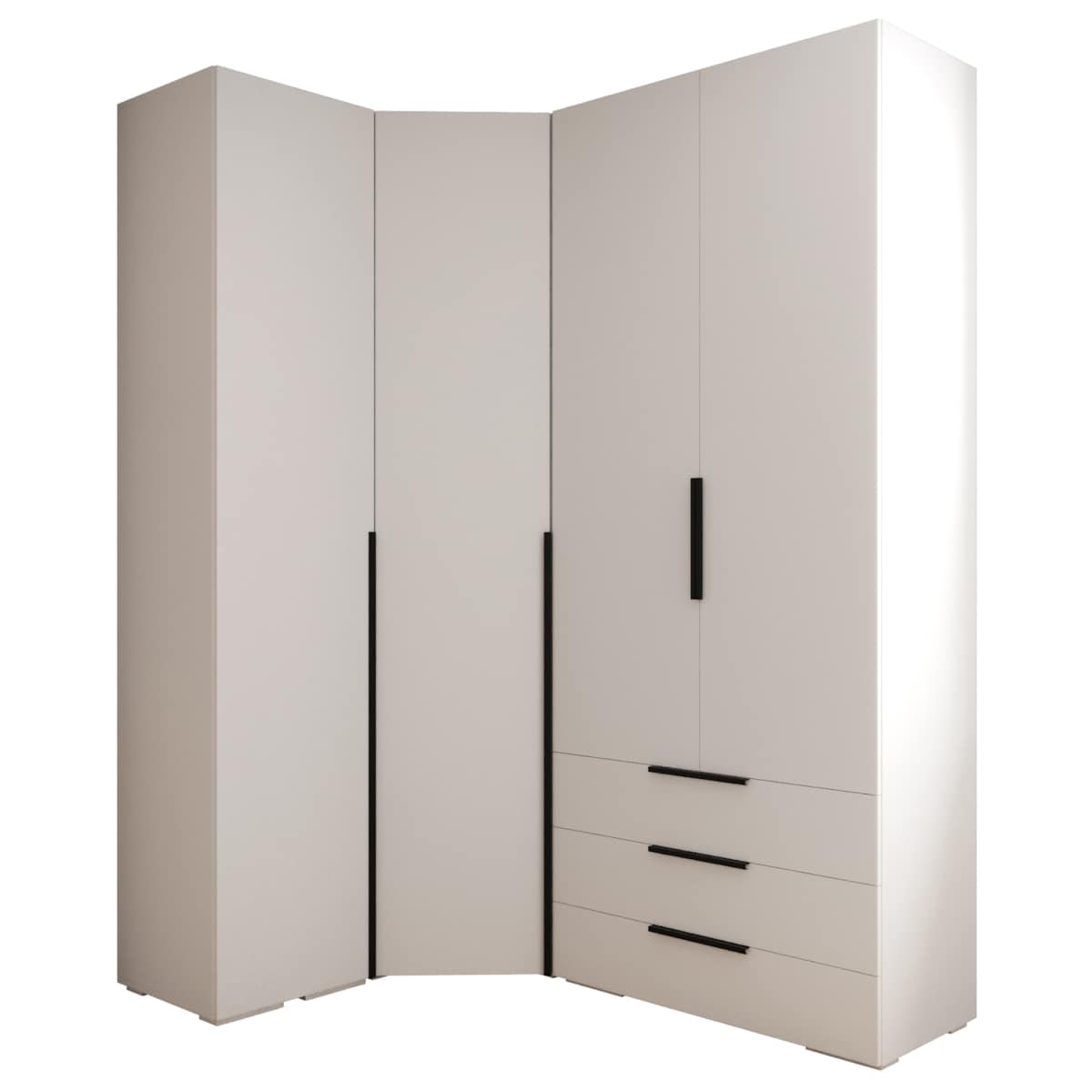 Garderoba wysoka do przedpokoju INOVA 1 Z6 biały+czarny