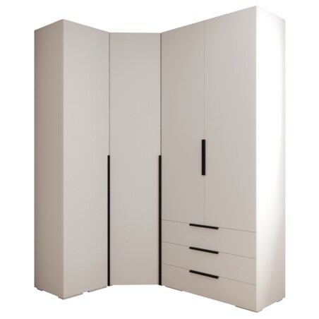 Garderoba wysoka do przedpokoju INOVA 1 Z6 biały+czarny