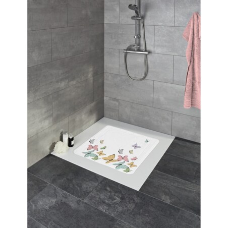 Kleine Wolke Butterflies Mata bezpieczeństwa pod prysznic biały motyle 55x 55 cm