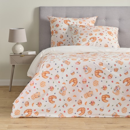 Pościel Bawełniana Brunchery 200x220 cm z motywem kulinarnym