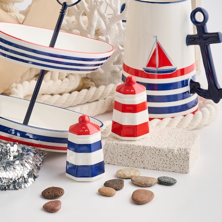 Solniczka I Pieprzniczka Ancorare z motywem morskim