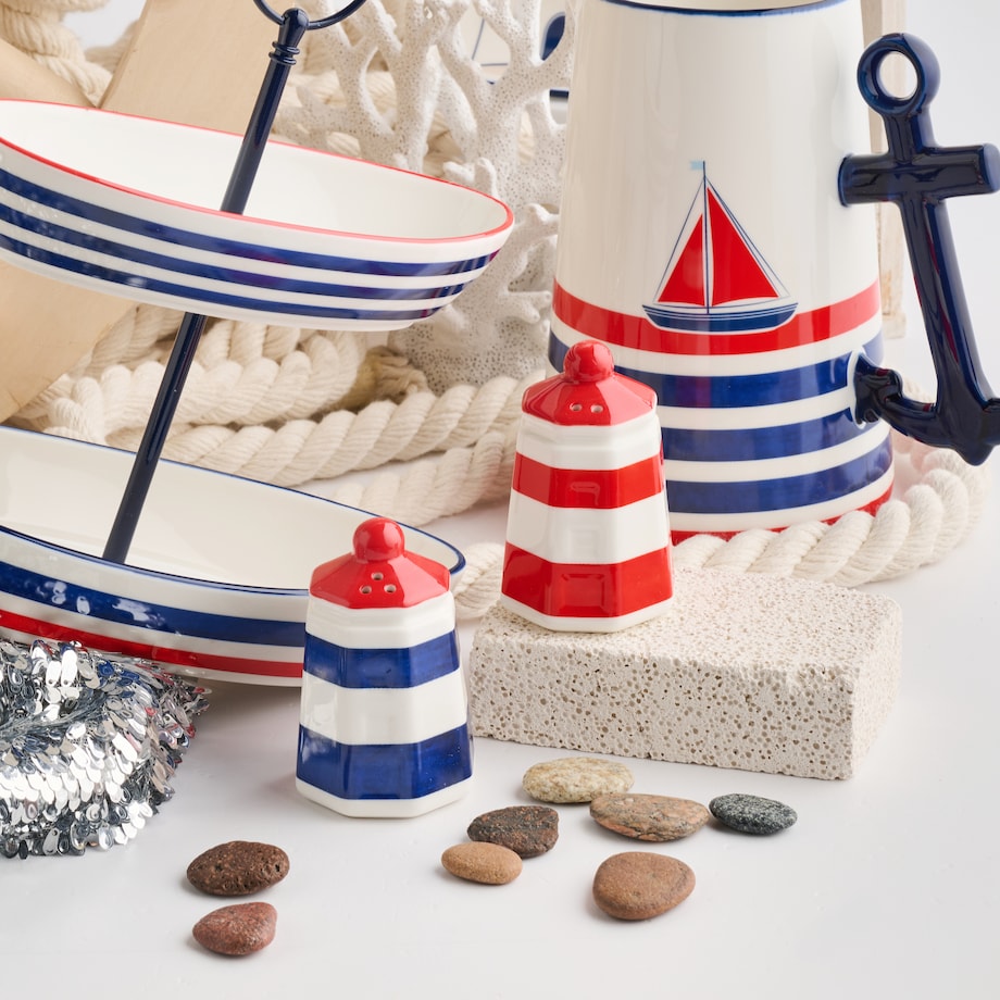 Solniczka I Pieprzniczka Ancorare z motywem morskim