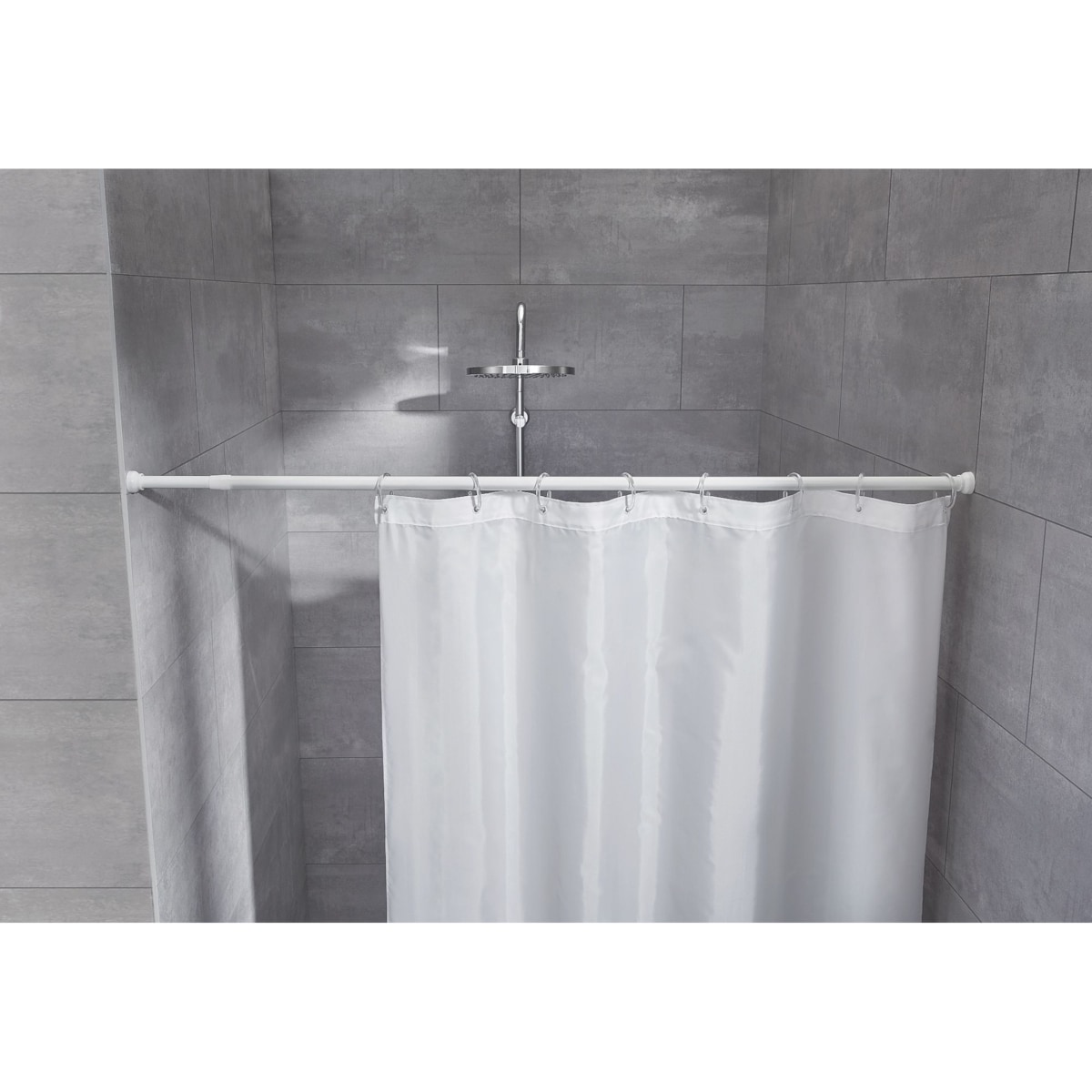 Kleine Wolke Drążek prysznicowy teleskopowy 21 mm 125-220 cm biały aluminium