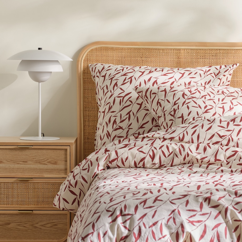 Pościel Bawełniana Alisora 160x200 cm z motywem liściastym