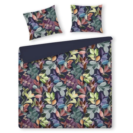 Pościel z bawełny satynowej Tenora 200x220 cm z motywem liściastym