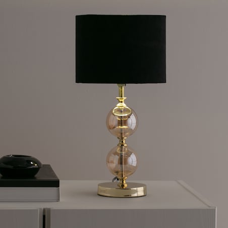 lampa stołowa ze szklaną podstawą calleo