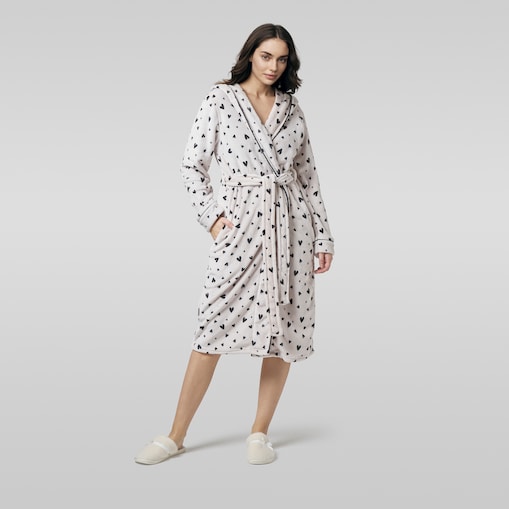 Szlafrok Malorina z motywem serc