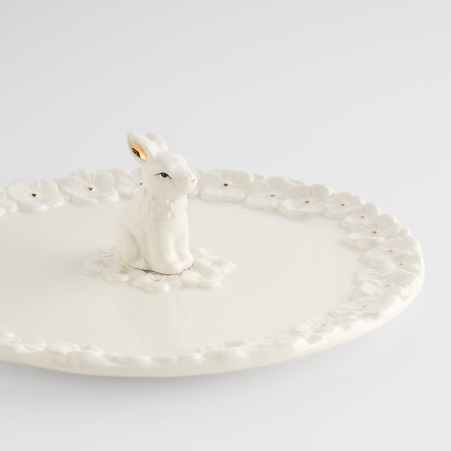 Patera Bellissima z motywem kwiatowym i królika