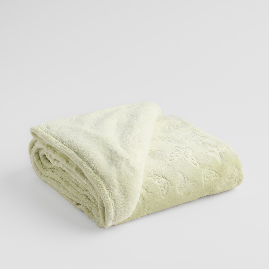 Jednokolorowy koc z wytłoczonym wzorem Yriale 150x200 cm