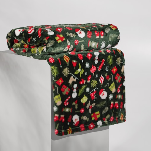 Drukowany koc Festio 150x200 cm z motywem Mikołaja