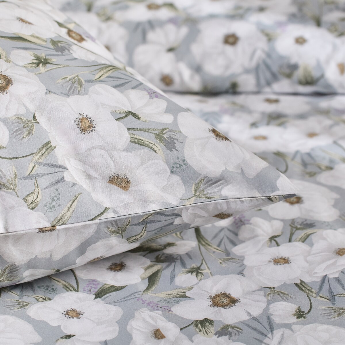 Pościel z bawełny satynowej Emeris 200x220 cm z motywem kwiatowym