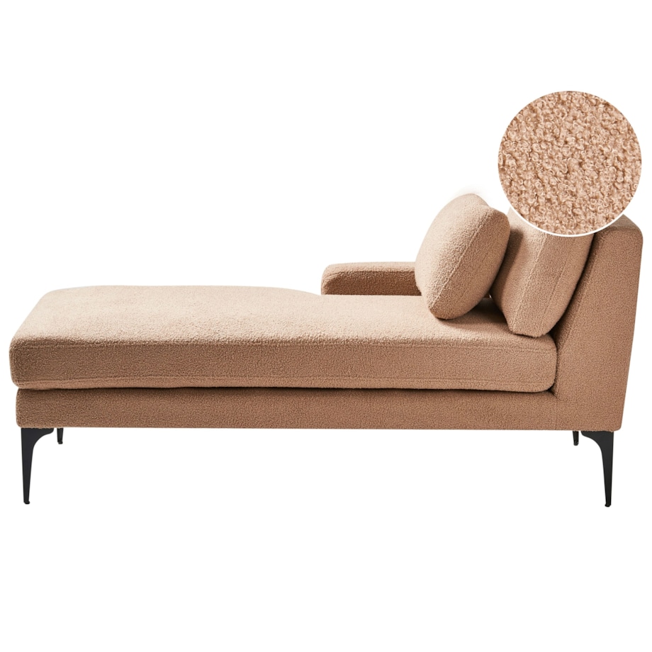 Szezlong boucle prawostronny piaskowy EWRON
