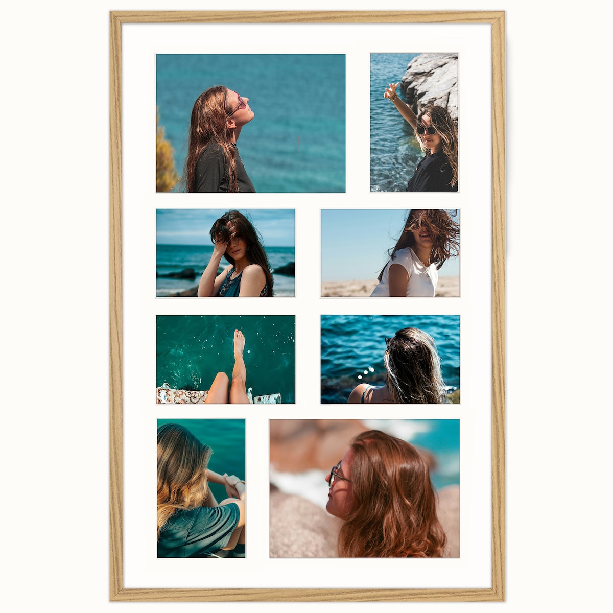 Ramka na 8 zdjęć 10x15 cm i 15x21 cm rama foto galeria 40x60 cm kolaż FRAMAI®