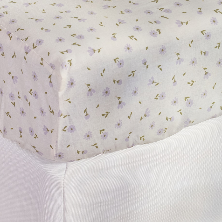 Prześcieradło bawełniane z gumką Avis 140x200 cm z wzorem kwiatowym