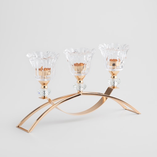 Świecznik potrójny Flori trio z motywem kwiatowym