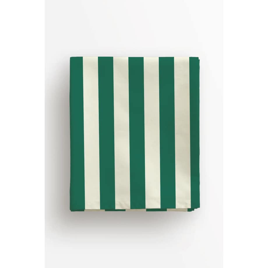 Obrus świąteczny - klasyczne zielone pasy - 100x100