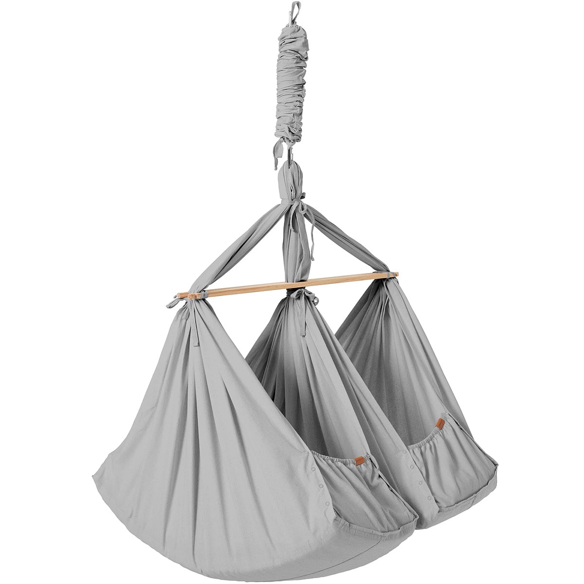 Hamak-huśtawka dla bliźniąt Basic - podwójna, szara