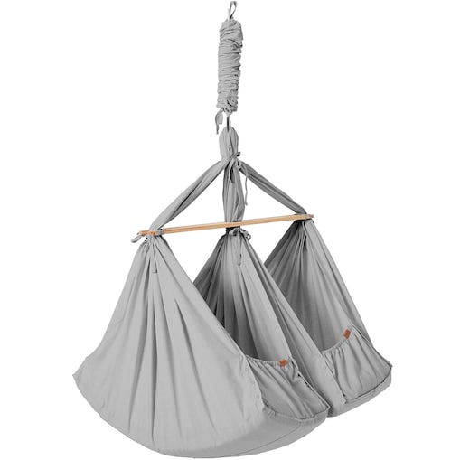 Hamak-huśtawka dla bliźniąt Basic - podwójna, szara