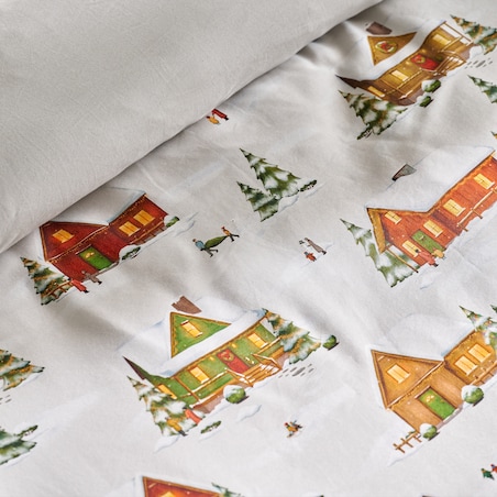 Pościel z bawełny satynowej Winhurst 200x220 cm z motywem choinki