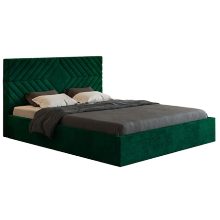 Łóżko sypialniane 180x200 OLDO 2 tapicerowane- butelkowa zieleń
