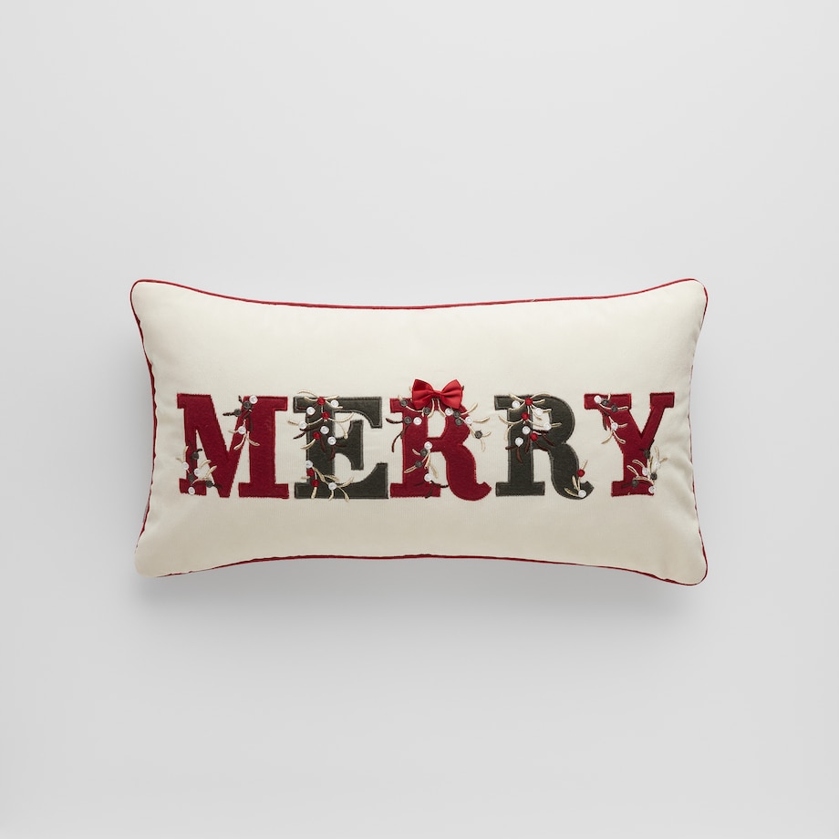 Poszewka Haftowana Lettea 60x30 cm z napisami