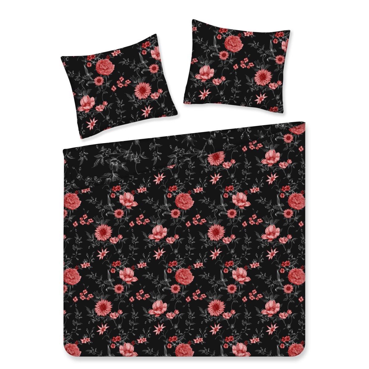 Pościel z bawełny satynowej Cosmina 200x220 cm z motywem kwiatowym