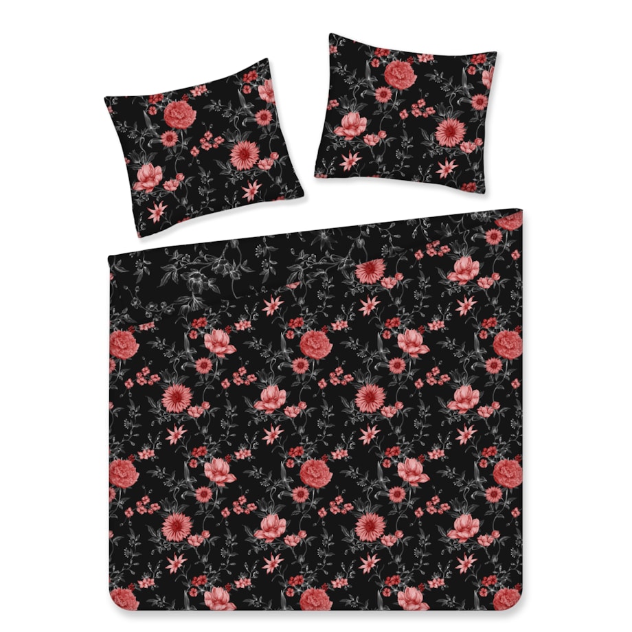 Pościel z bawełny satynowej Cosmina 200x220 cm z motywem kwiatowym