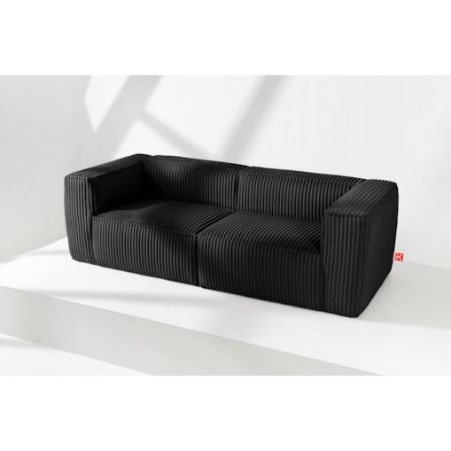 KONSIMO FEROX Duża sofa 3 osobowa, czarny