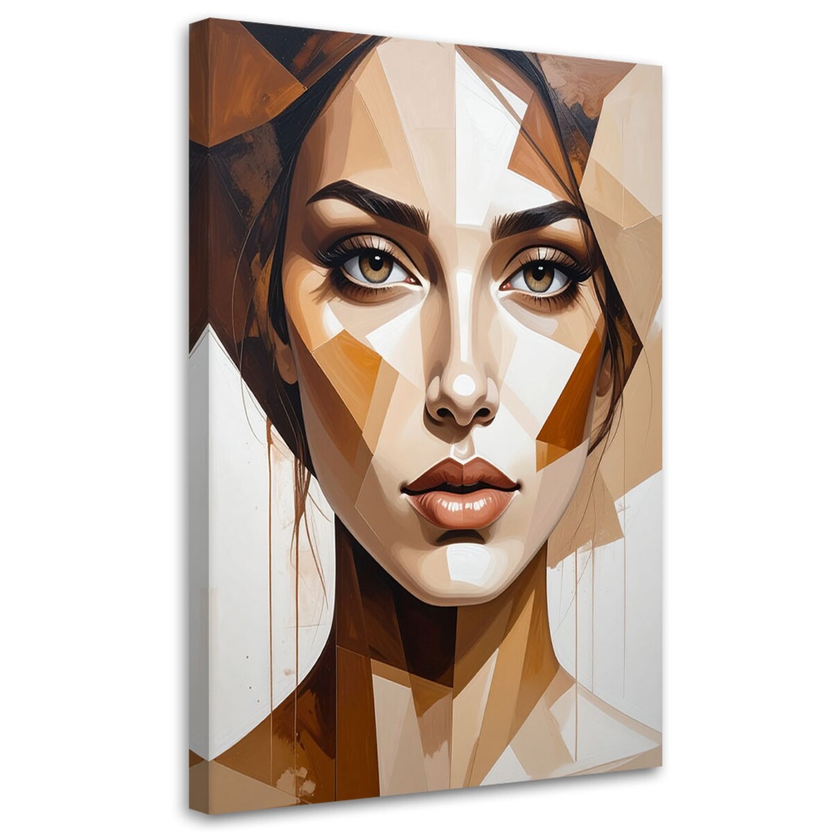 Obraz do salonu sypialni loftu, Beżowy Portret Kobiety