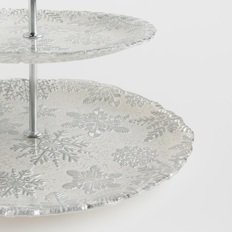 Patera Piętrowa Snowflakes z motywem śnieżynki