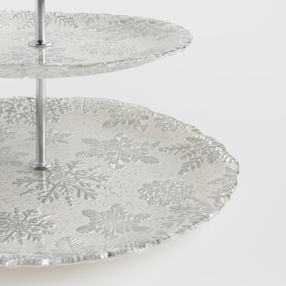 Patera Piętrowa Snowflakes z motywem śnieżynki