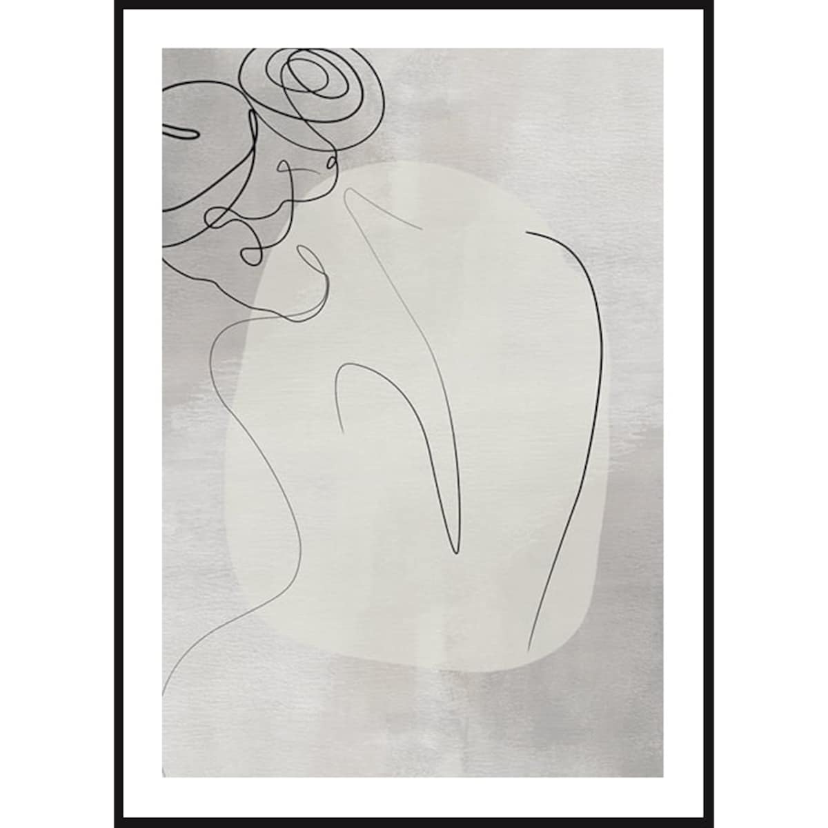 Poster Story, Plakat, Obraz - Kobieta Odwrócona Tyłem w Konturach wymiary 30 x 42 cm